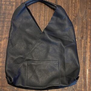 Spacious Black Leather Bag